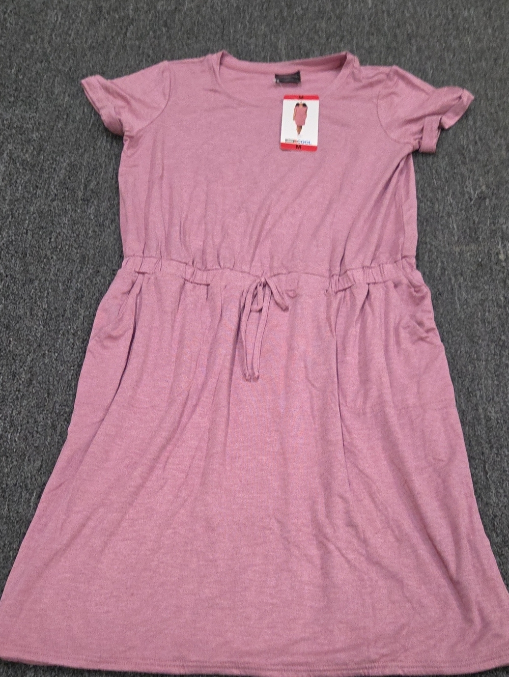 (#4) Casual Pink Drawstring Waist Women's Dress